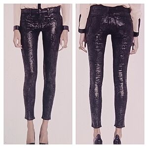 J Brand Shinny Boa Leggings EUC $228 Size 25   J365